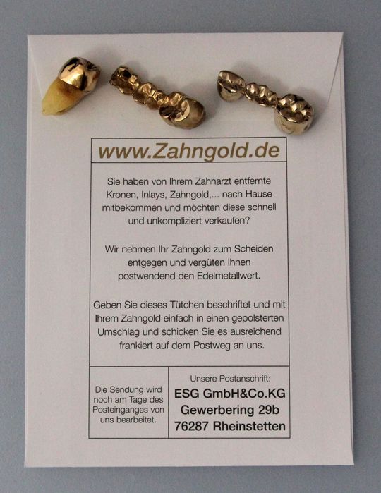 Zahngoldumschlag